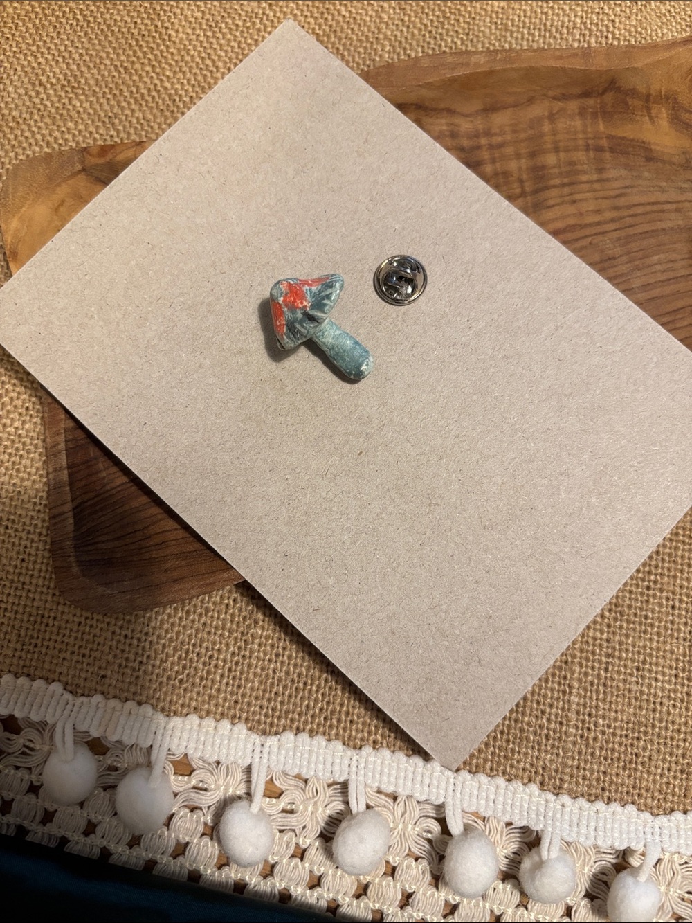 🌲 🍄 Handmade Mushroom Pin 🍄 One-of-a-Kind Woodland Brooch
